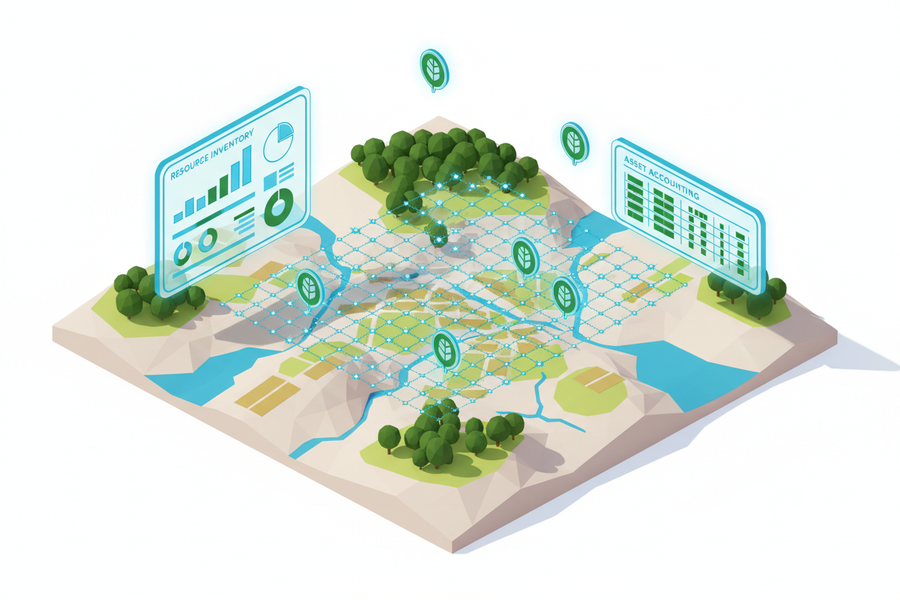 Natural resources and land survey from a clean aerial view