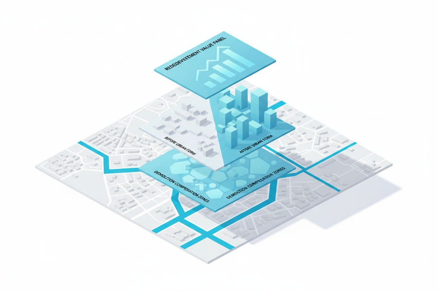 Existing urban district prepared for renewal assessment